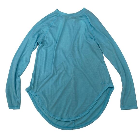 Under Armour LOOSE Blue Long Sleeve Open Back Activewear T-Shirt Tee Size Small - Picture 1 of 8